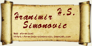 Hranimir Simonović vizit kartica